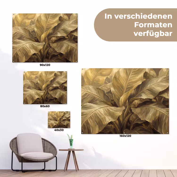 Gartenposter - Blätter – Tropisch – Gold — 6