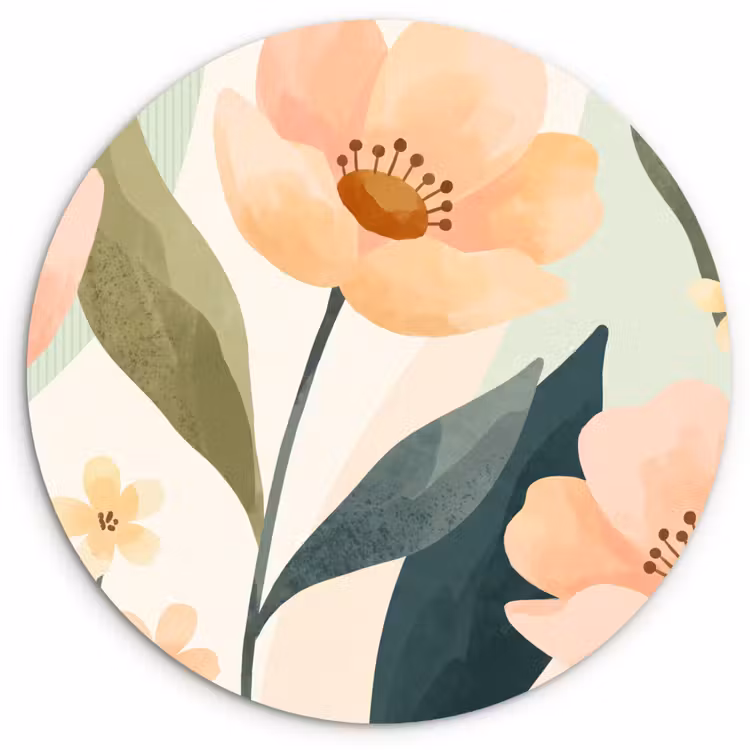 Glasbild Rund - Blumen – Natur – Abstrakt — 1