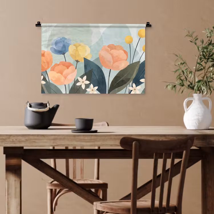 Wandteppich - Blumen – Abstrakt – Farbenfroh — 3