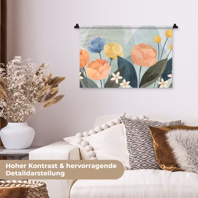 Wandteppich - Blumen – Abstrakt – Farbenfroh — 6