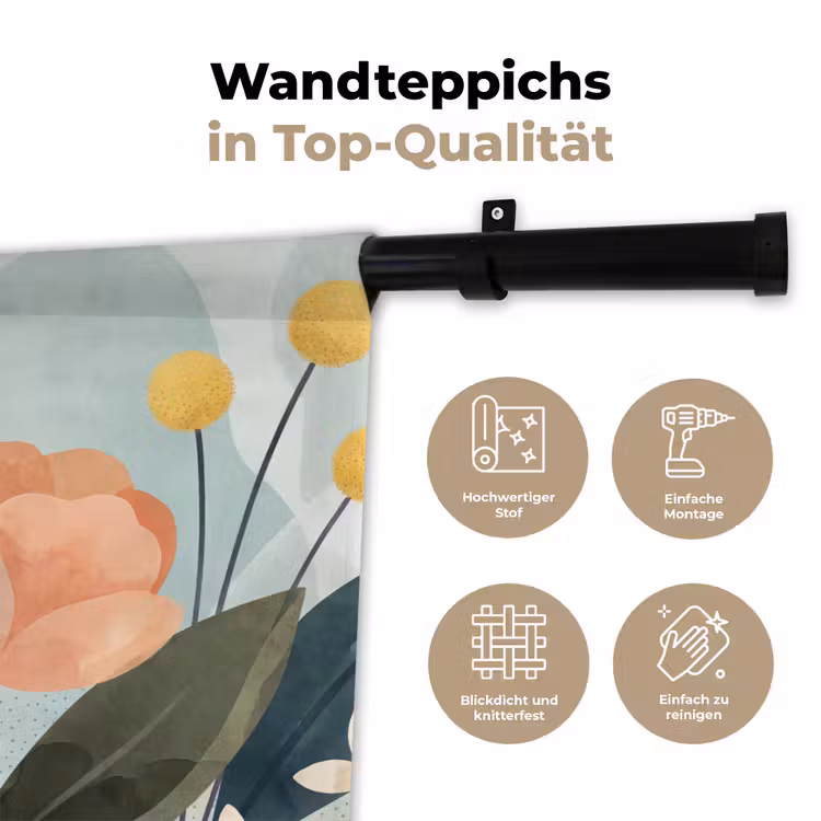 Wandteppich - Blumen – Abstrakt – Farbenfroh — 7