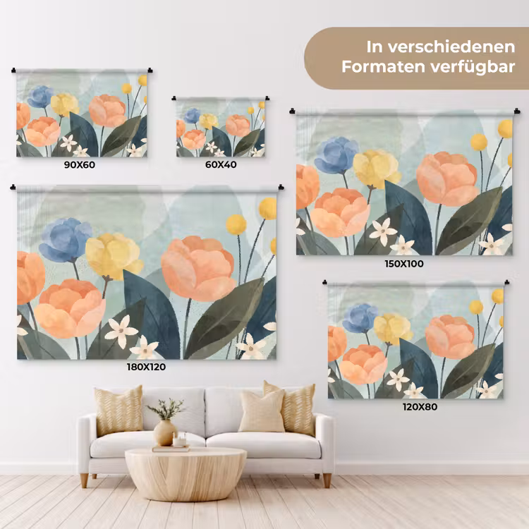 Wandteppich - Blumen – Abstrakt – Farbenfroh — 8