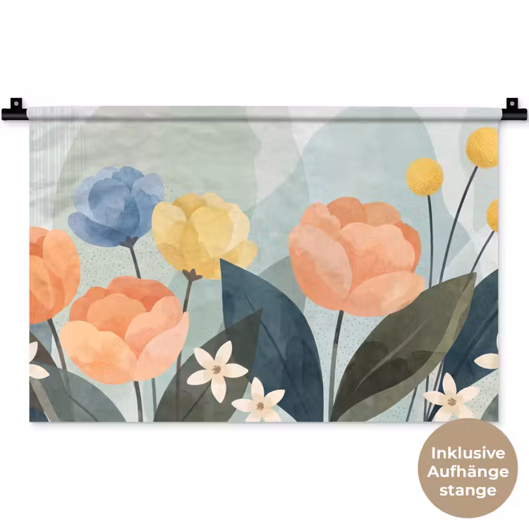 Wandteppich - Blumen – Abstrakt – Farbenfroh — 9