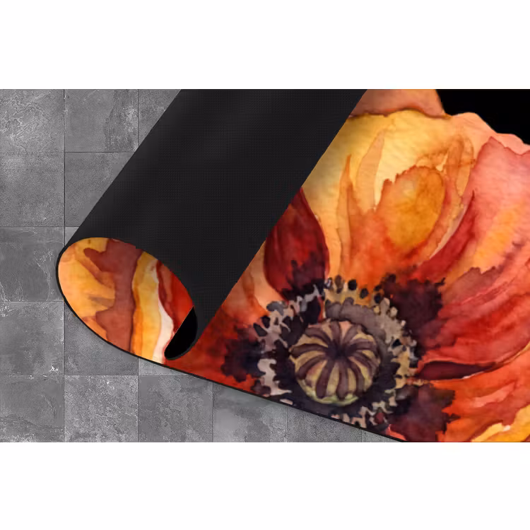 Küchenläufer - Blumen – Aquarell – Schwarz — 4