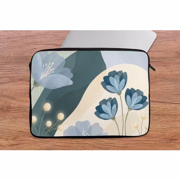 Laptop hülle - Blumen – Abstrakt – Blau — 2