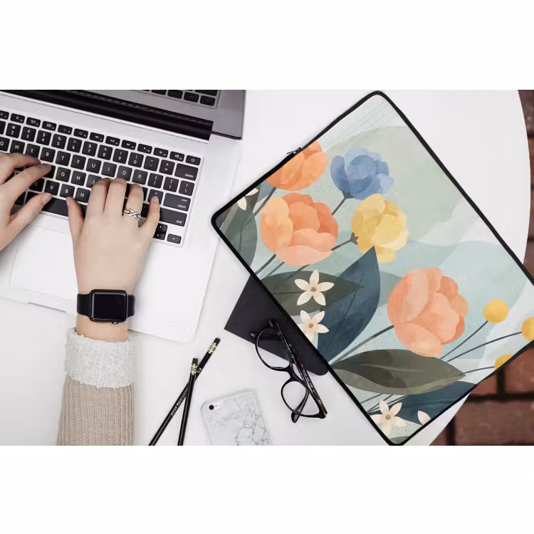 Laptop hülle - Blumen – Abstrakt – Farbenfroh — 3