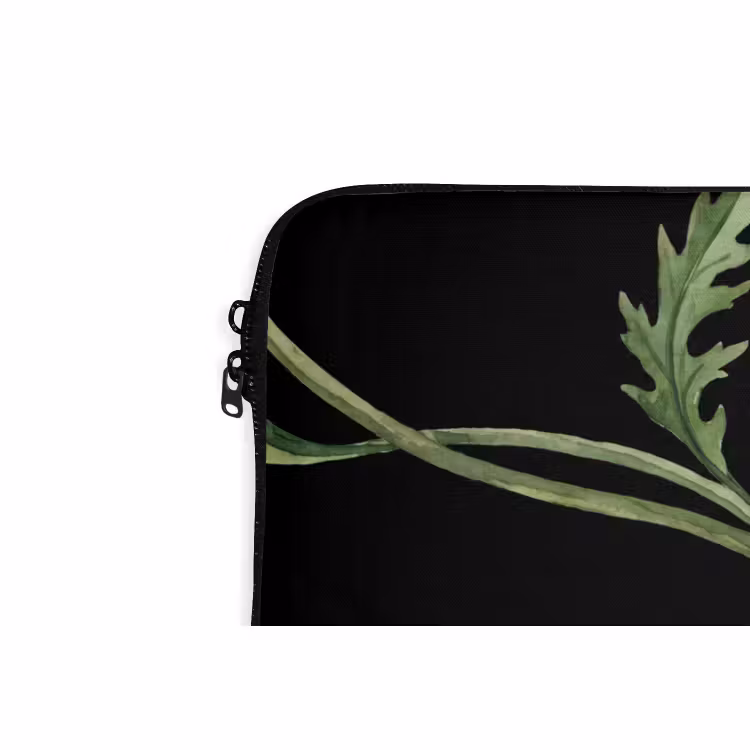 Laptop hülle - Blumen – Aquarell – Schwarz — 5