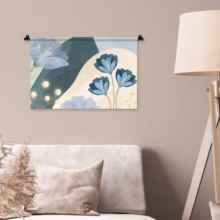 Wandteppich - Blumen – Abstrakt – Blau — 2