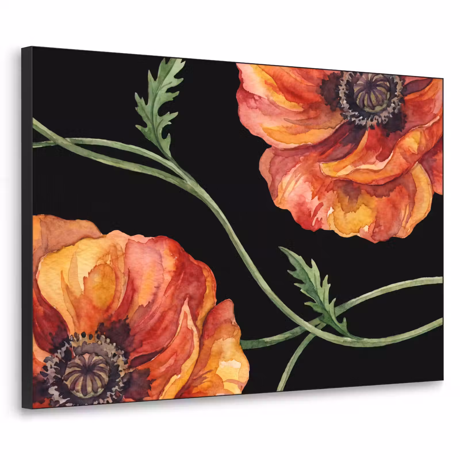 Art Frame - Blumen – Aquarell – Schwarz — 1