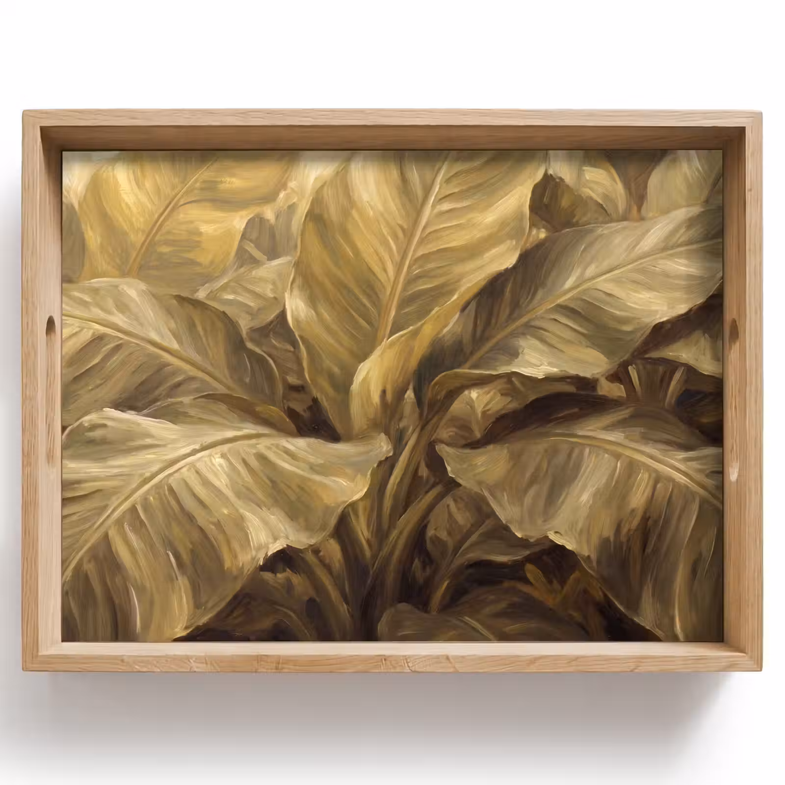 Tablett - Blätter – Tropisch – Gold — 1