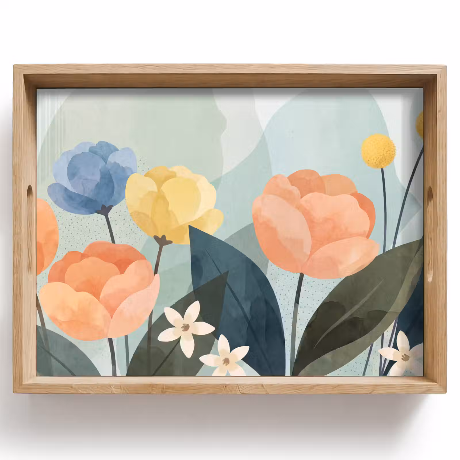 Tablett - Blumen – Abstrakt – Farbenfroh — 1