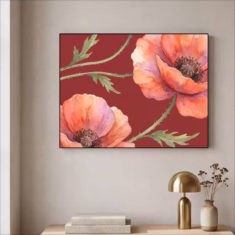Art Frame - Blumen – Aquarell – Rot — 4