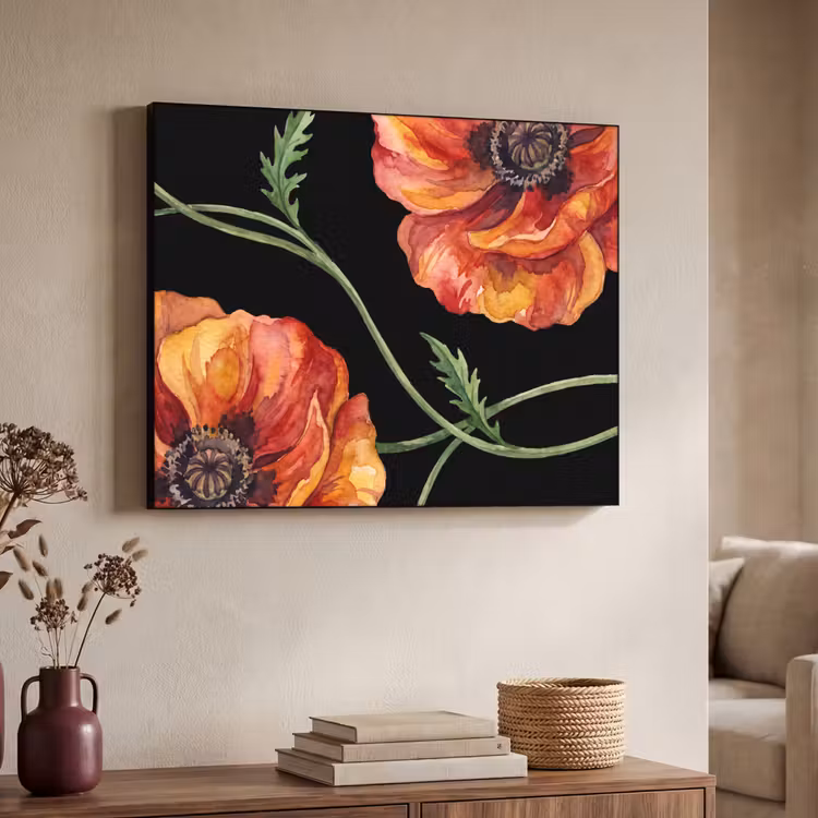 Art Frame - Blumen – Aquarell – Schwarz — 3