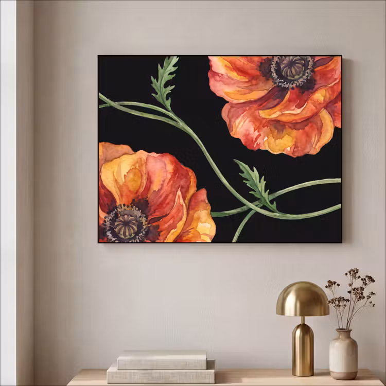 Art Frame - Blumen – Aquarell – Schwarz — 4