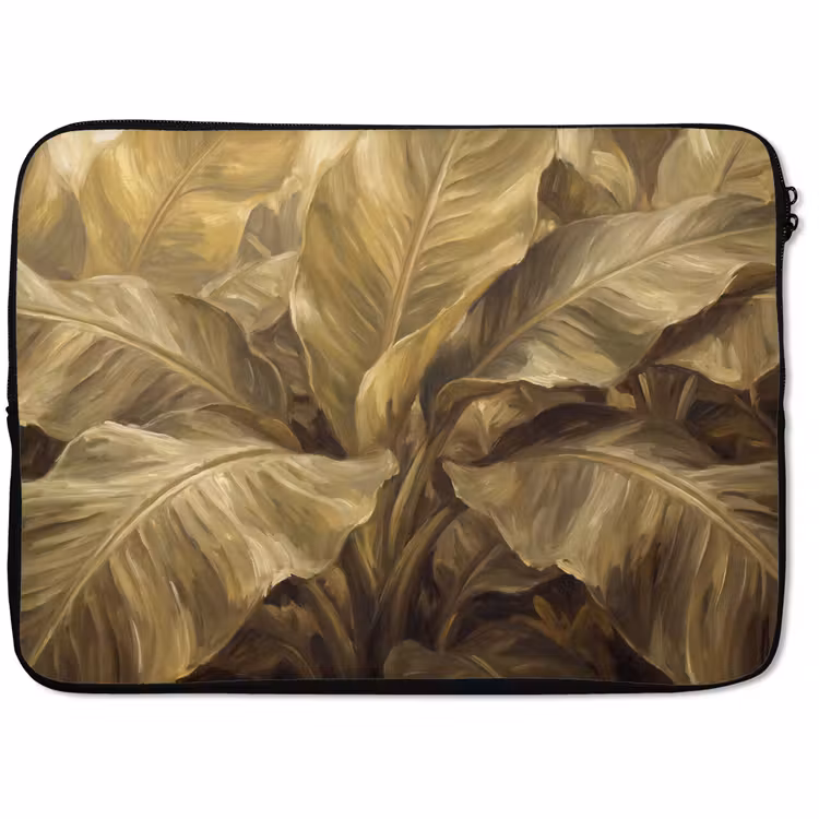 Laptop hülle - Blätter – Tropisch – Gold — 1