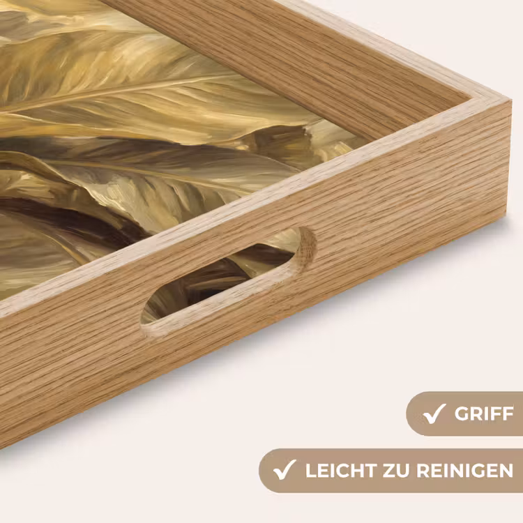 Tablett - Blätter – Tropisch – Gold — 5
