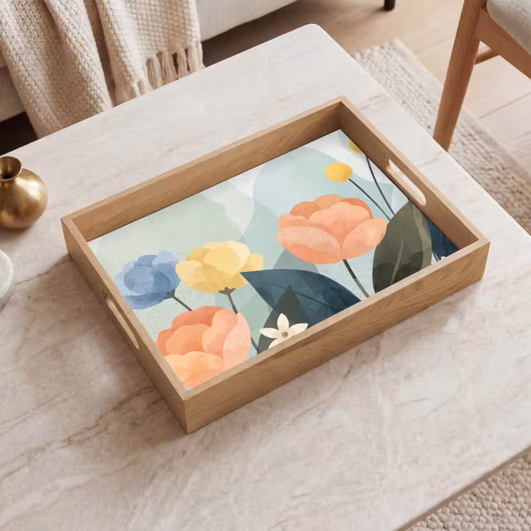 Tablett - Blumen – Abstrakt – Farbenfroh — 2