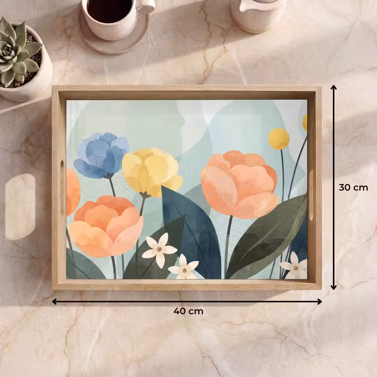 Tablett - Blumen – Abstrakt – Farbenfroh — 9