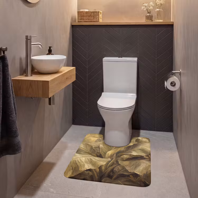 WC Vorleger - Blätter – Tropisch – Gold — 2