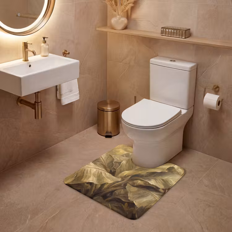 WC Vorleger - Blätter – Tropisch – Gold — 4