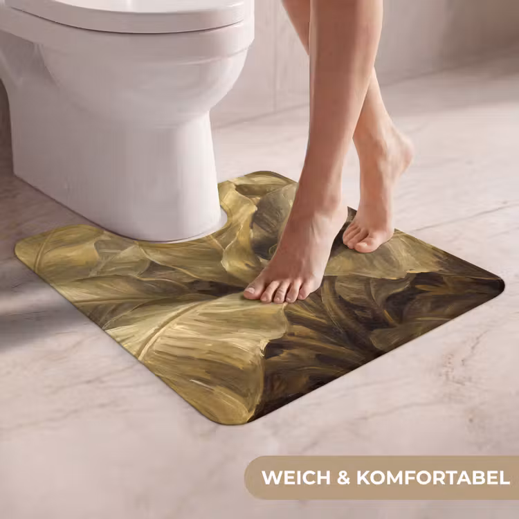 WC Vorleger - Blätter – Tropisch – Gold — 5