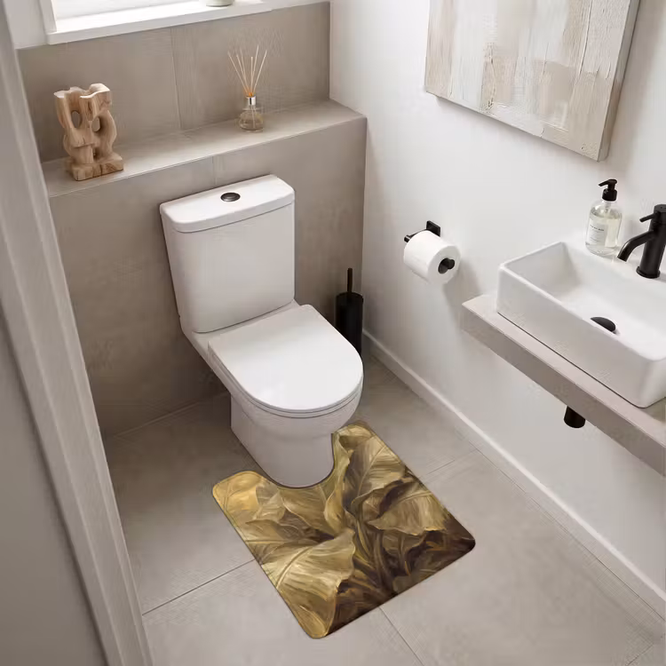 WC Vorleger - Blätter – Tropisch – Gold — 6