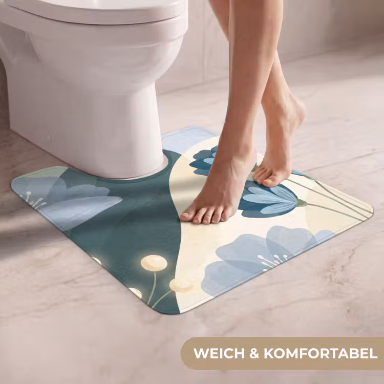 WC Vorleger - Blumen – Abstrakt – Blau — 5