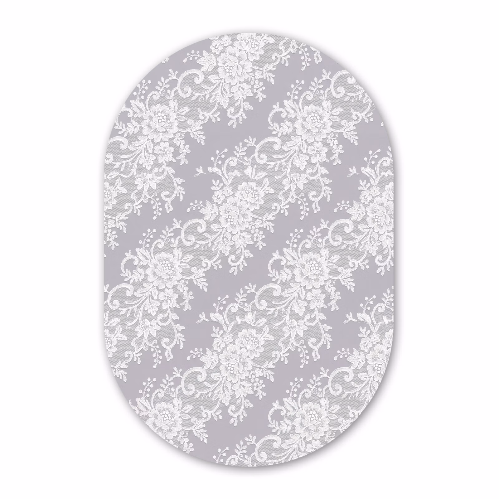 Alu-Dibond-Bild Oval - Spitze – Blume – Muster — 1