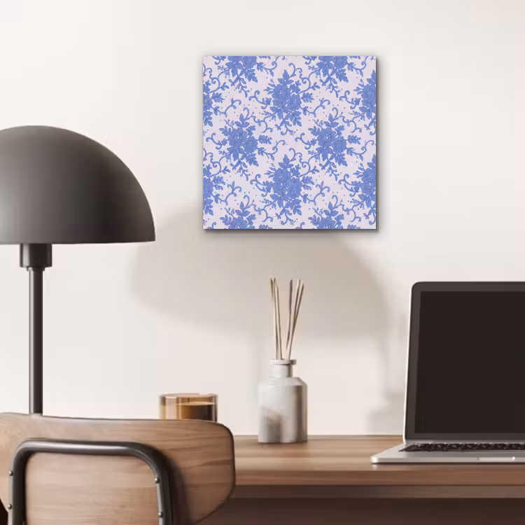 Alu-Dibond-Bild - Spitze – Blumen – Blau — 6