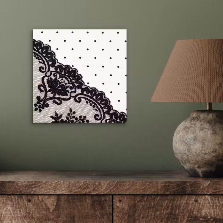 Alu-Dibond-Bild - Schwarze Spitze – Blumen — 3
