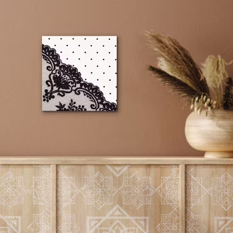 Alu-Dibond-Bild - Schwarze Spitze – Blumen — 5