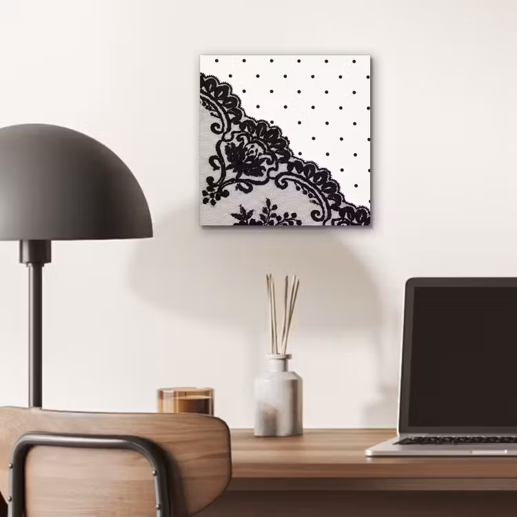 Alu-Dibond-Bild - Schwarze Spitze – Blumen — 6