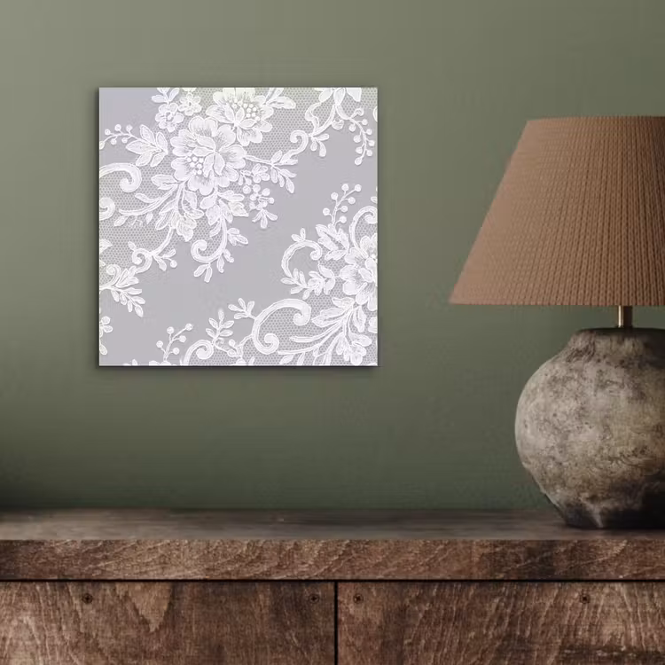 Alu-Dibond-Bild - Spitze – Blume – Muster — 3