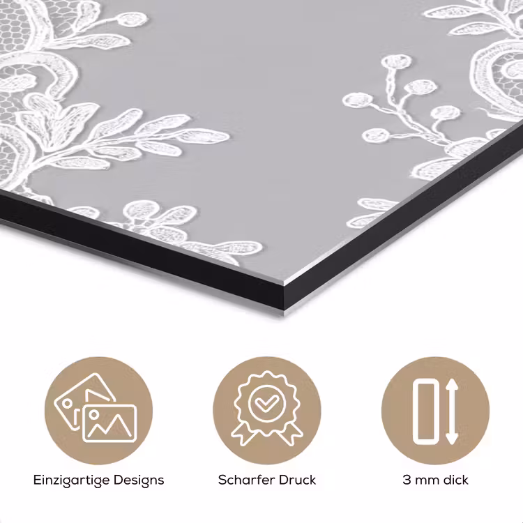 Alu-Dibond-Bild - Spitze – Blume – Muster — 7