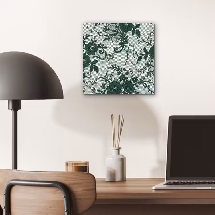 Alu-Dibond-Bild - Spitze – Blumen – Grün — 6