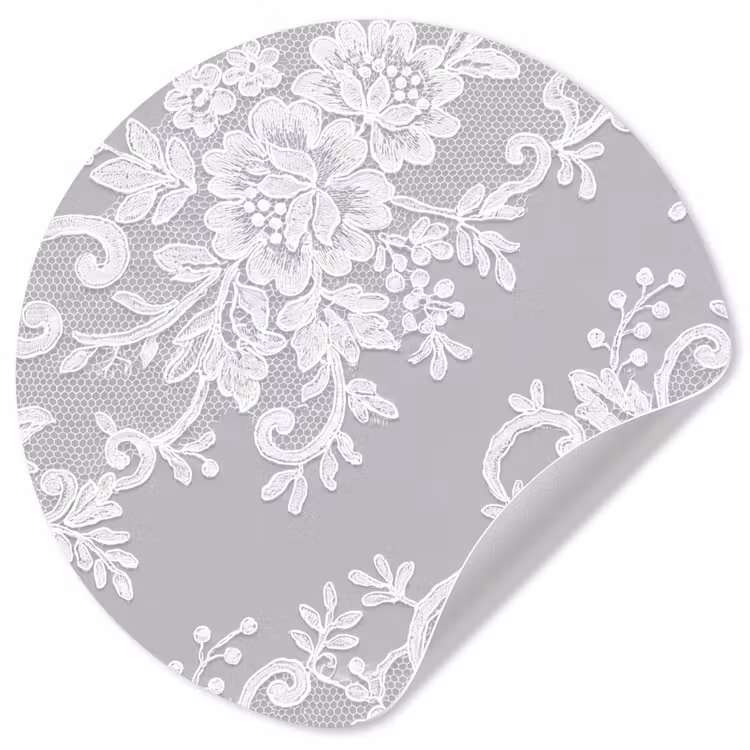 Runde Tapete - Spitze – Blume – Muster — 1