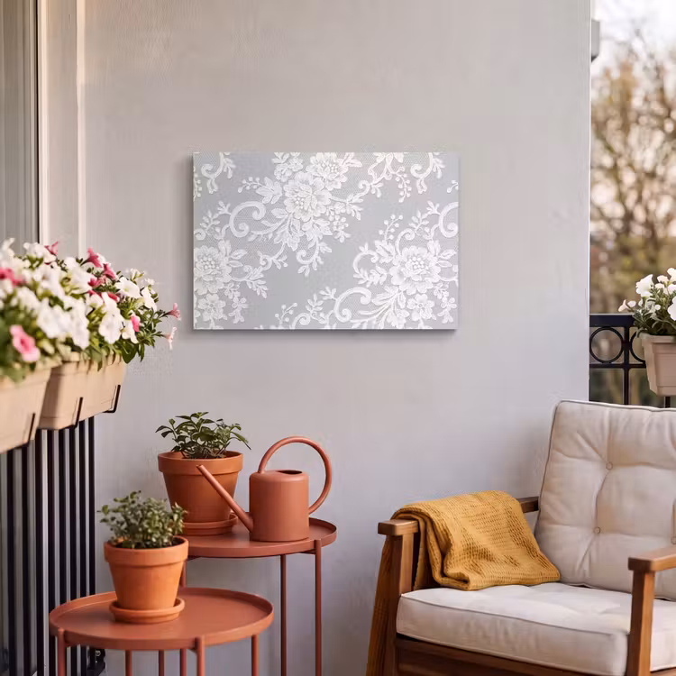 Outdoor Leinwand - Spitze – Blume – Muster — 3