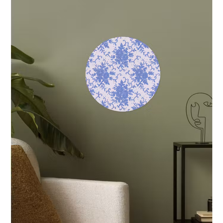 Runde Tapete - Spitze – Blumen – Blau — 3