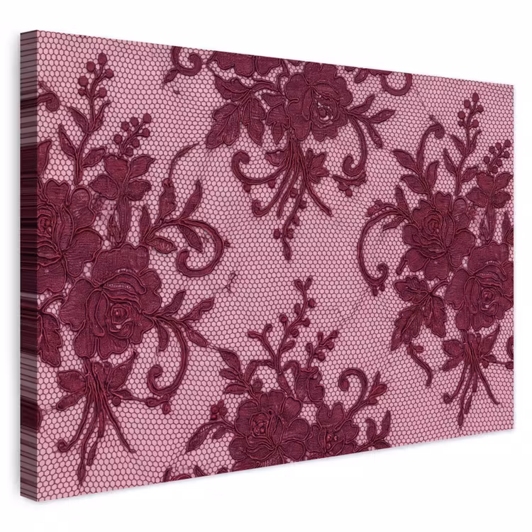 Outdoor Leinwand - Bordeauxrotes Spitzenmuster — 1