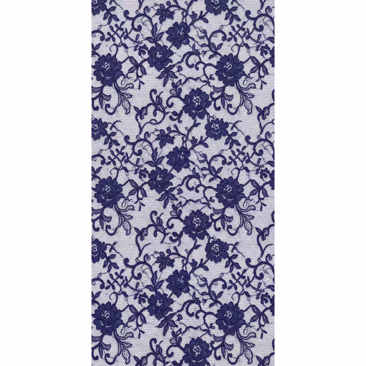 Tapete - Dunkelblaue Spitze – Blumen — 2