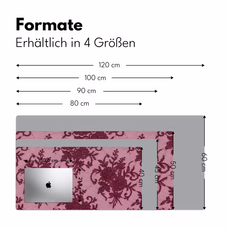 Schreibtischunterlage - Bordeauxrotes Spitzenmuster — 5