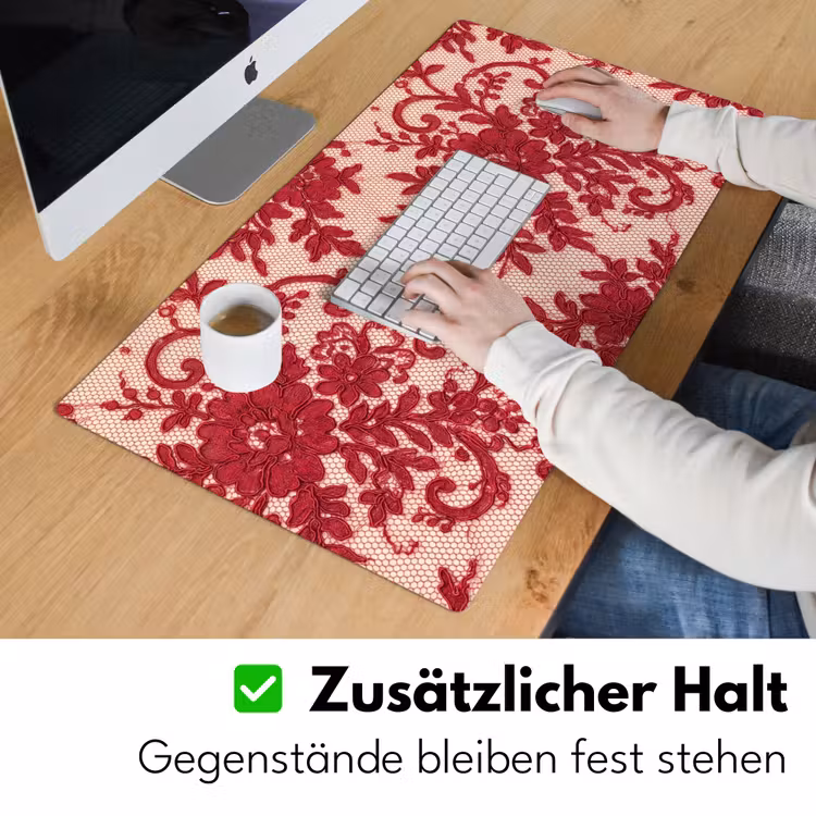 Schreibtischunterlage - Rote Spitze – Blumen — 3