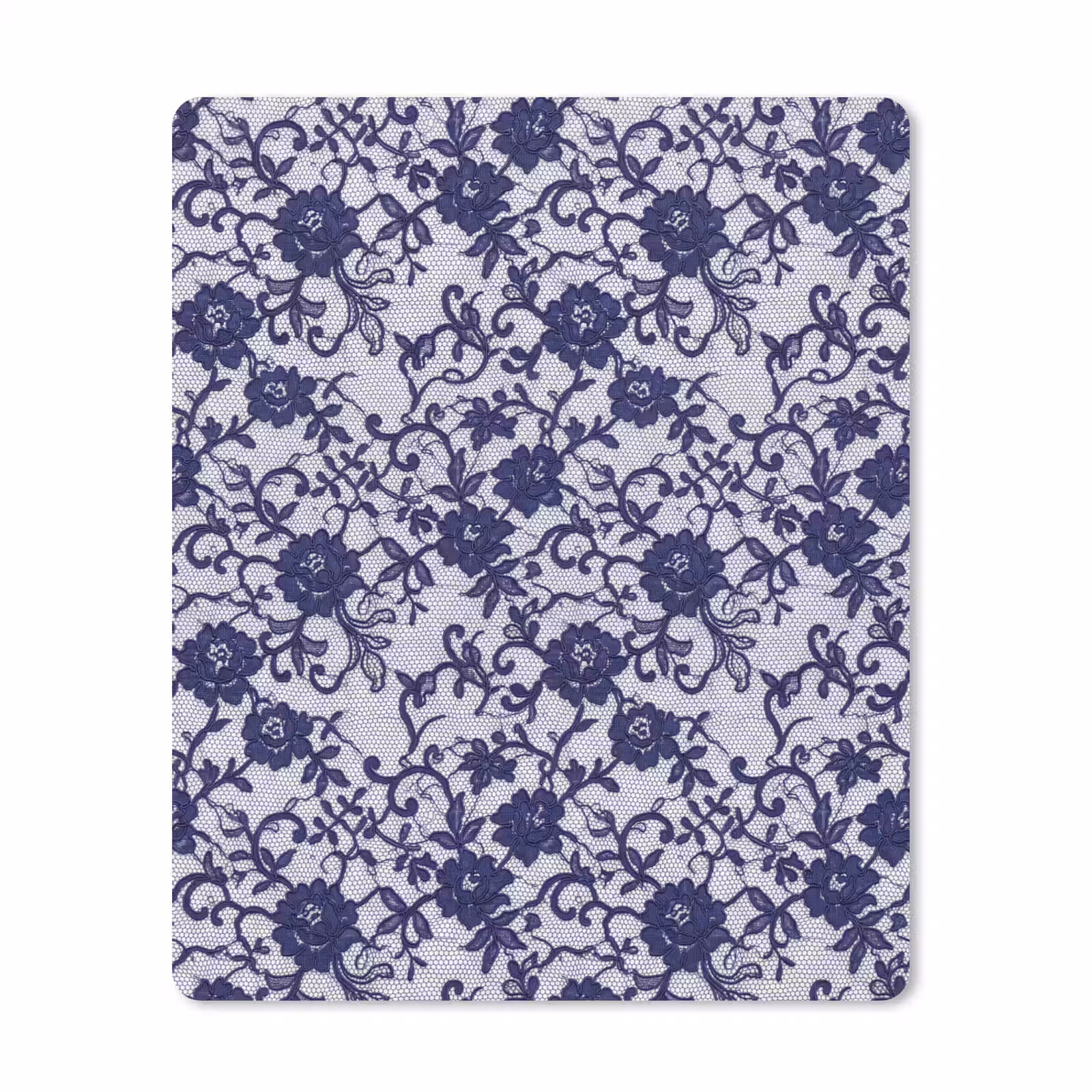 Mauspad - Dunkelblaue Spitze – Blumen — 1