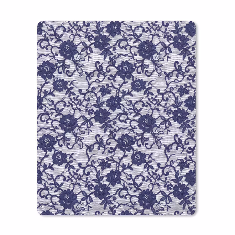 Mauspad - Dunkelblaue Spitze – Blumen — 1