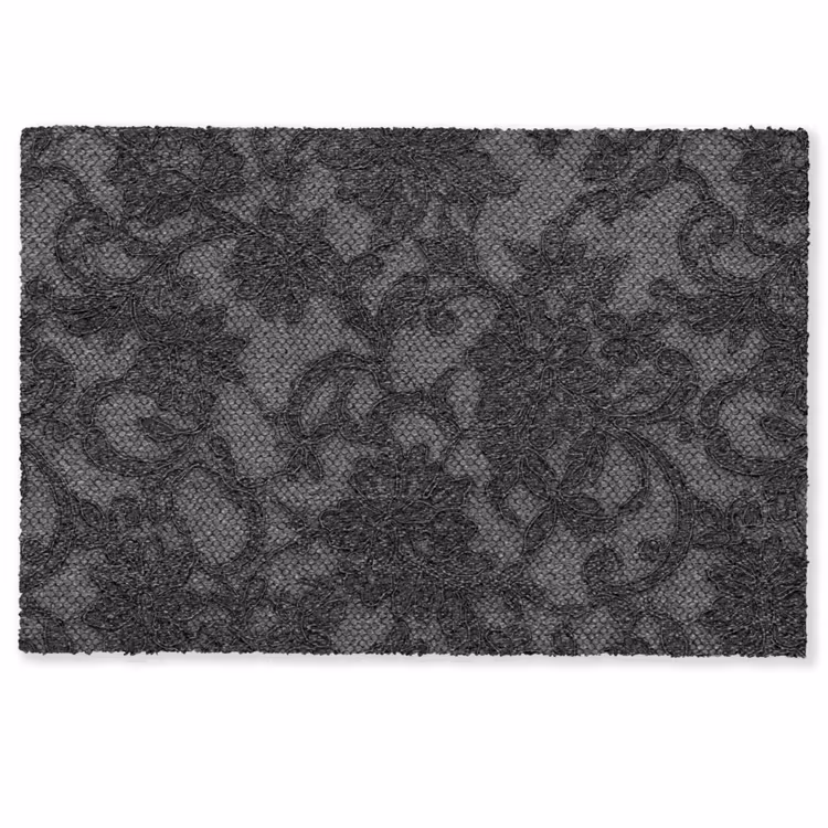 Fußmatte - Spitze – Blumen – Schwarz — 1