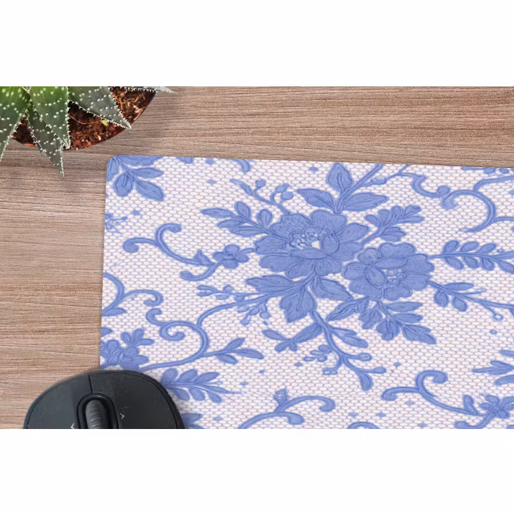 Mauspad - Spitze – Blumen – Blau — 5
