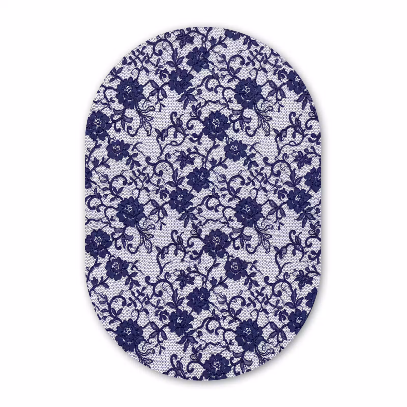 Forexbild Oval - Dunkelblaue Spitze – Blumen — 1