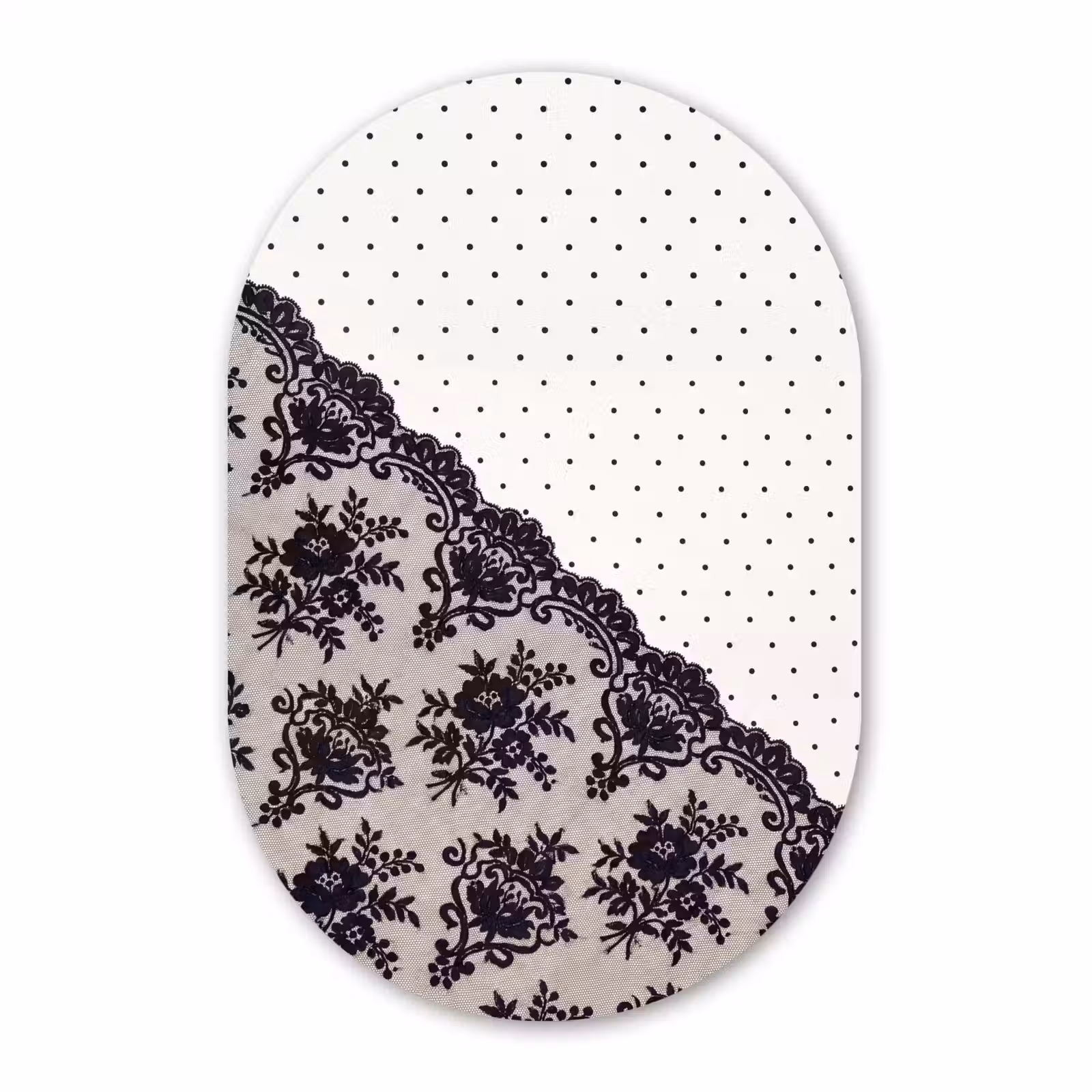 Forexbild Oval - Schwarze Spitze – Blumen — 1