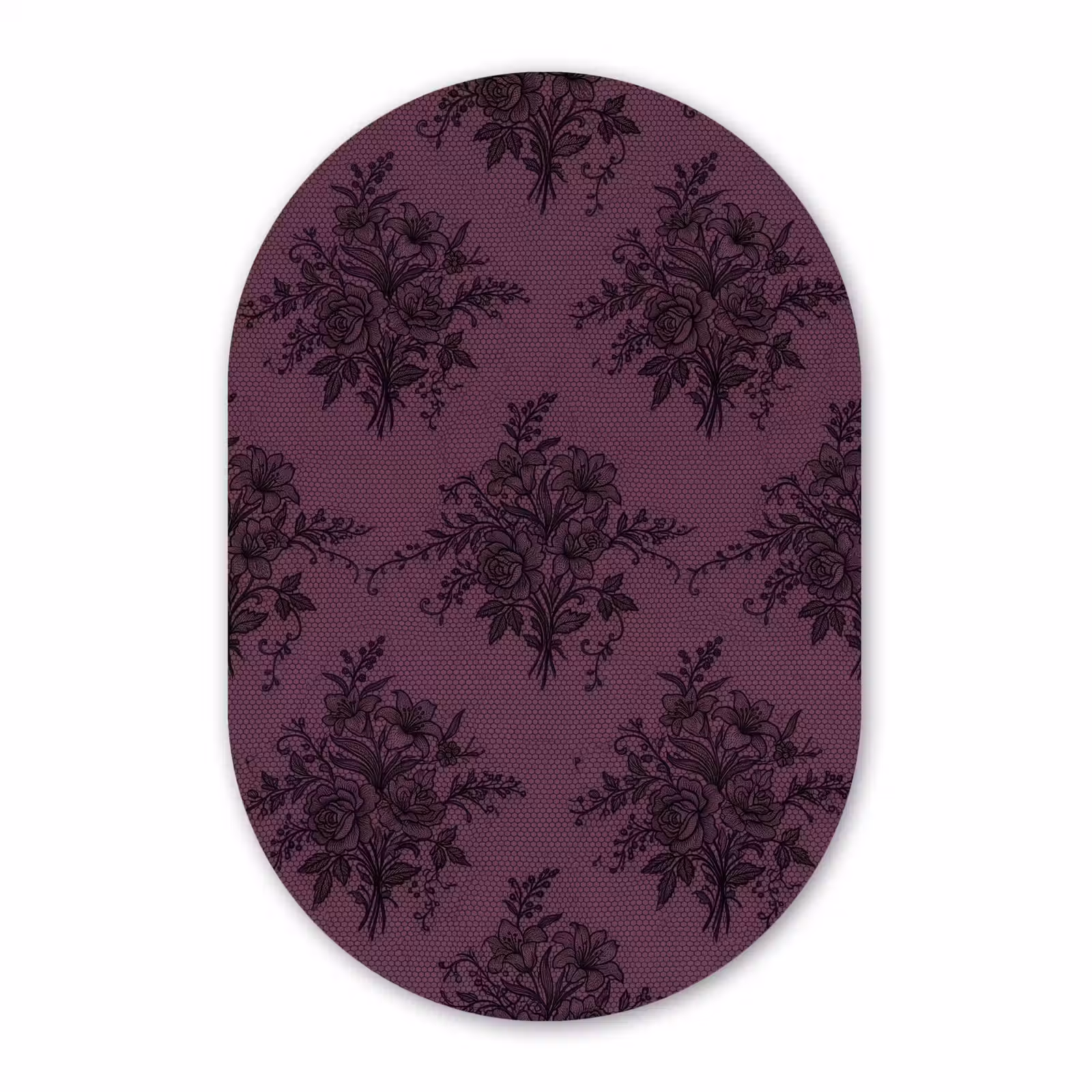 Forexbild Oval - Spitzenmuster – Blumen – Lila — 1