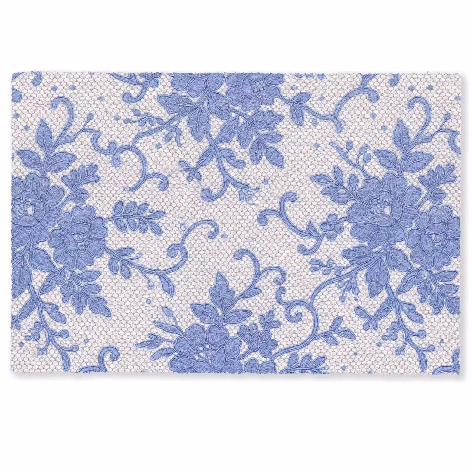 Fußmatte - Spitze – Blumen – Blau — 1